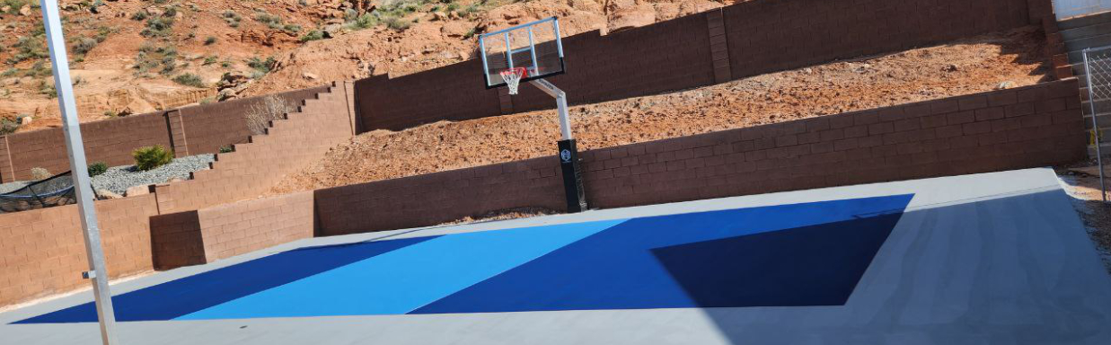 Pickleball Court with Red Rock walls and background