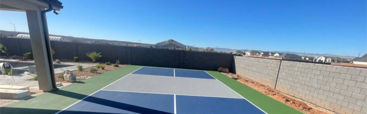 Shadowed Pickleball Court from Low Sun
